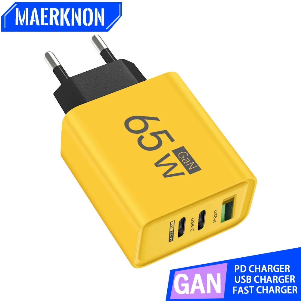 Cellphone Power Adapter GaN Type C PD 3 Ports USB Fast Charging 3.0 For iPhone 15 14 Xiaomi Samsung Huawei