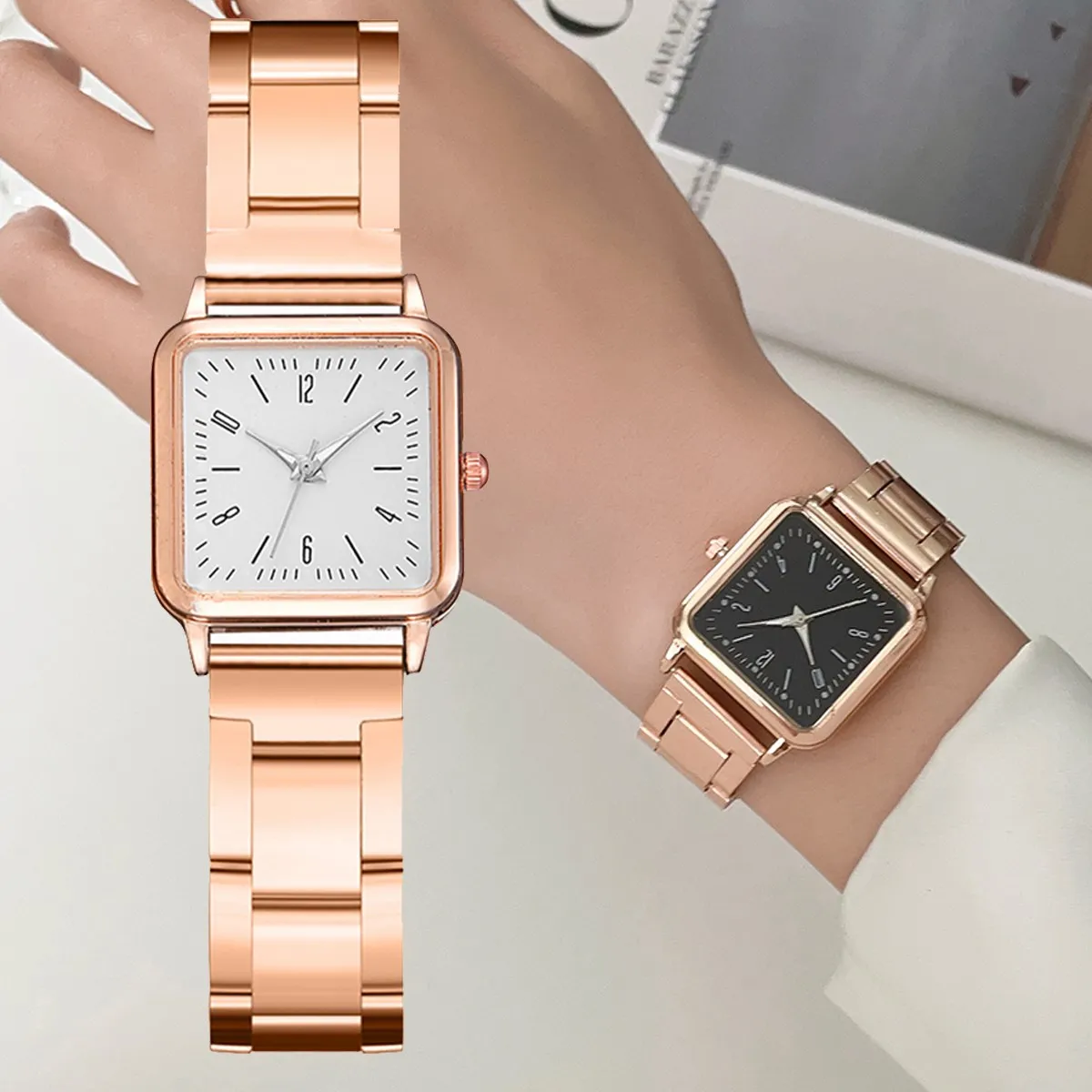 New Fashion Luxury Square Watches Women Quartz Bracelet Watches Ladies
