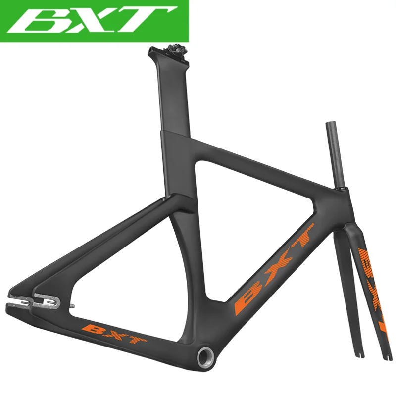 Full carbon track frame road frames fixed gear bike frameset with fork seat post carbon fixed gear BSA track bicycle frame