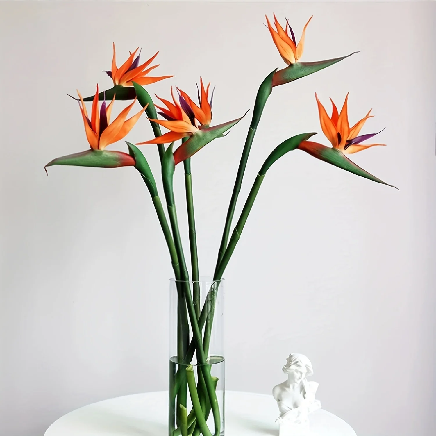 3pcs Artificial Bird Of Paradise Flowers Rubber Strelitzia