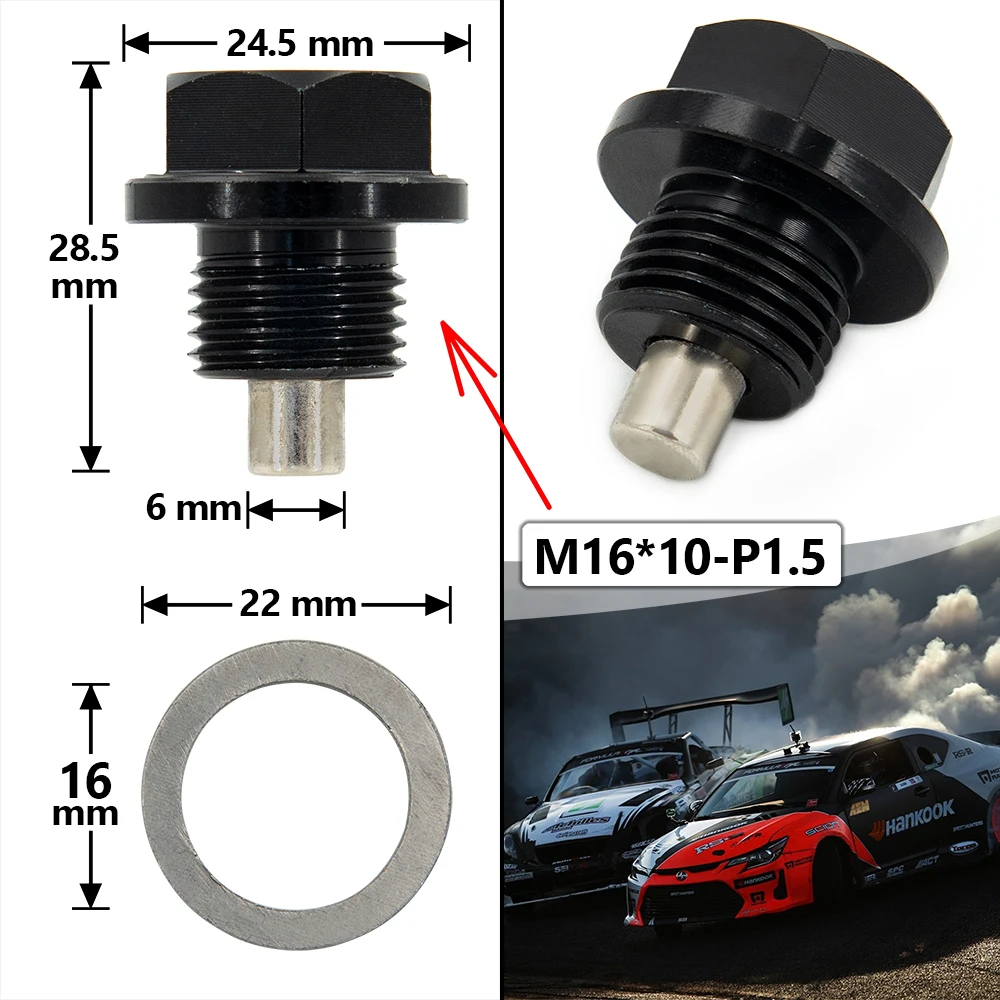 M8 M10 M12 M14 M16 M18X1.5/1.25 MM Magnetic Oil Sump Nut Drain Oil Plug Screw Drain Magnetic Plug Nut JDM oil drain plug