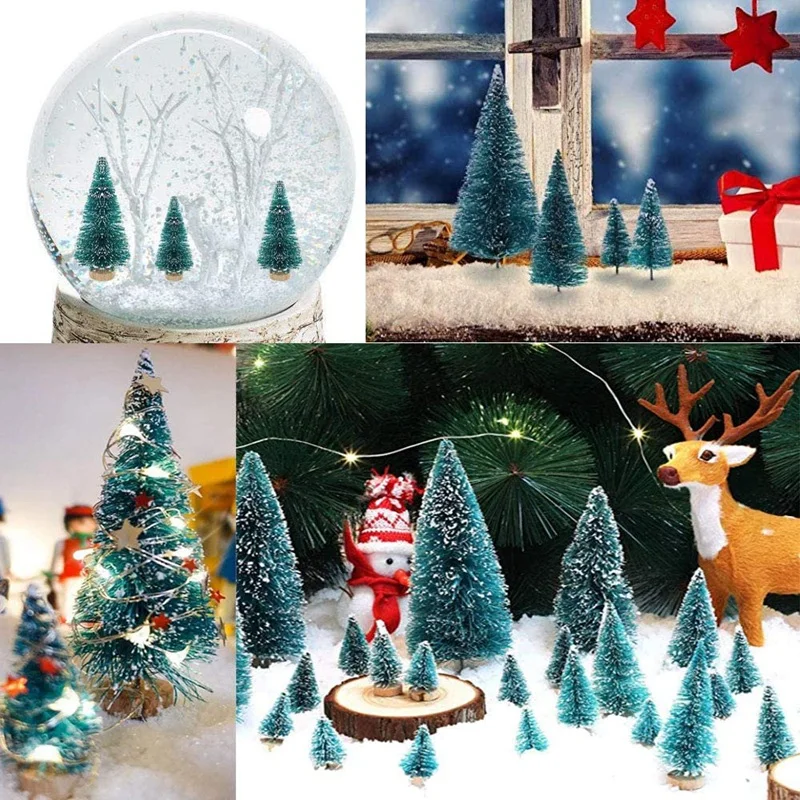 Sapin de Noël Artificiel Miniature, Petits Arbres de Neige et de Gel, Arbres Enrichis, Artisanat de Décoration de ix, DIY, 50Pcs