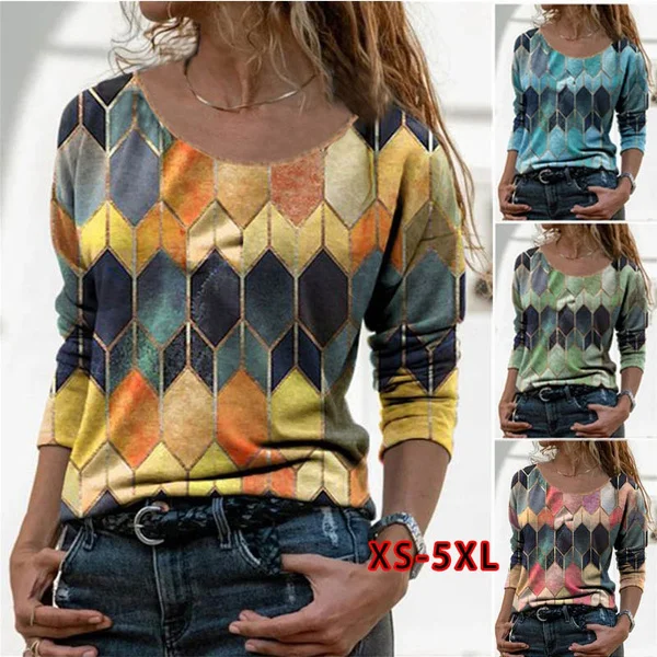 

Футболка женская с длинным рукавом, Модный повседневный топ с круглым вырезом, Свободный пуловер, большие размеры, на весну-осень