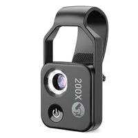 200X Cell Phone Microscope Accessory with CPL Lens, Portable Mini Digital Microscope with LED Light/Universal Clip 1