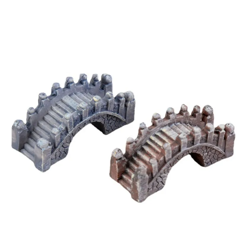 Mini Aquarium Resin Bridge Decoration Simulated Fish Tank Ornaments Decor Landscaping Retro Aquarium Mountain Decor Supplies