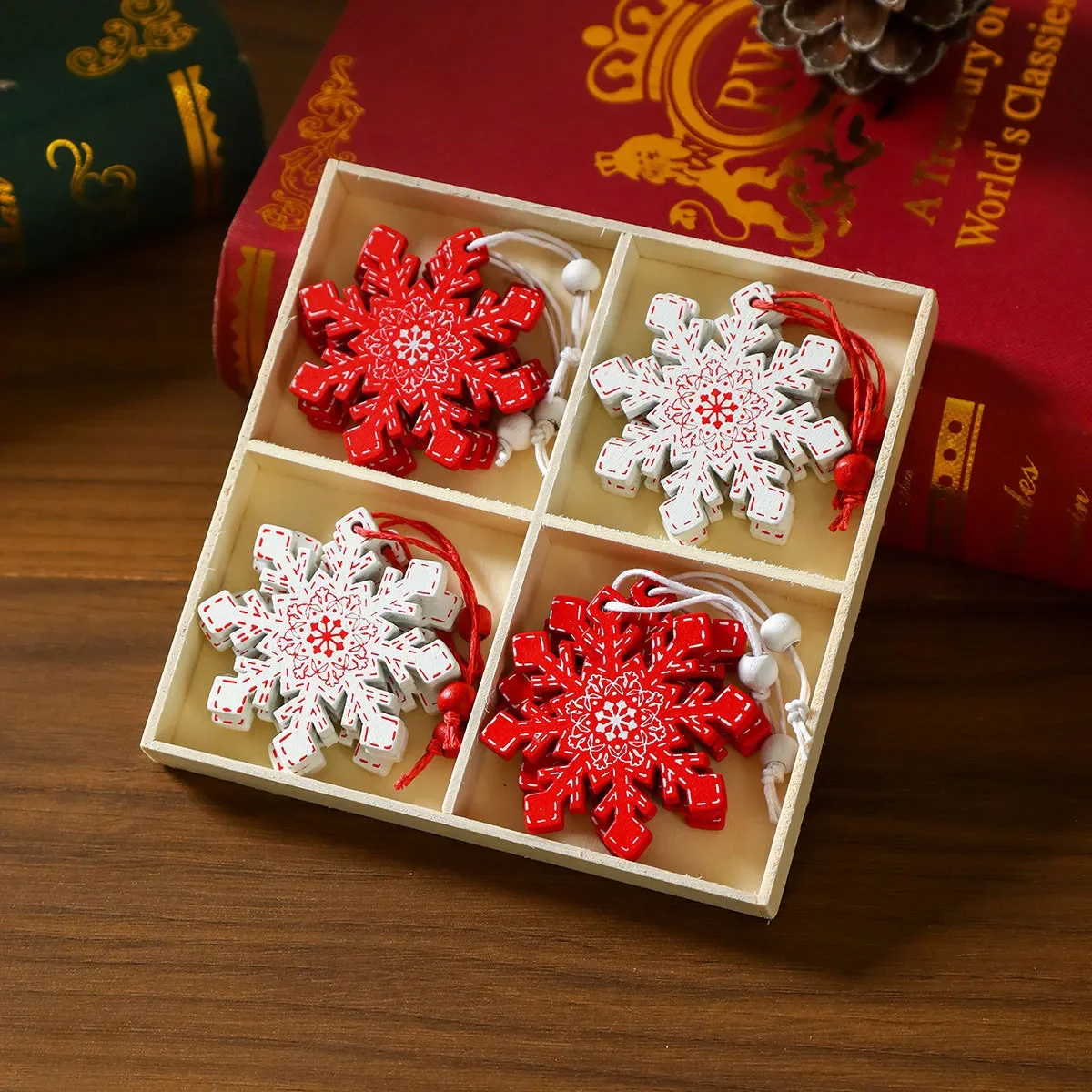 Elk Christmas Decoration, 1pc Wooden Pendant