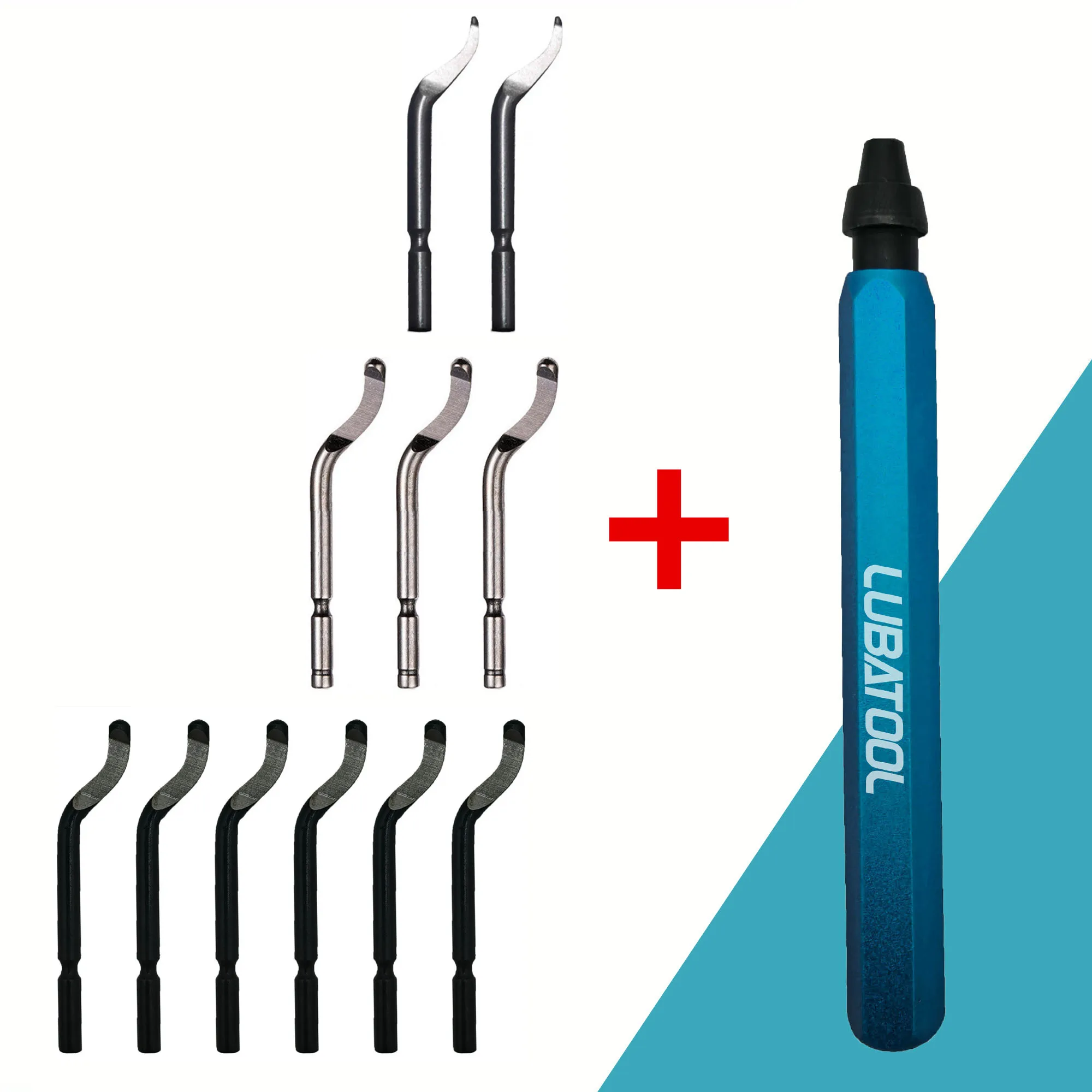 Deburring Tool LUBATOOL With 11 HSS Steel Blades 360 Degree Rotary Head For Metal Resin Plastic 3D Printing Wood
