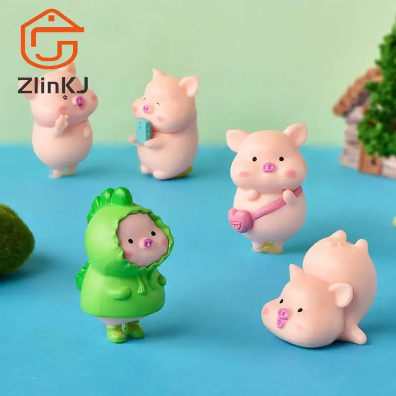 

7 шт./набор, фигурки-игрушки в виде свиньи, 4,3x3,9 см