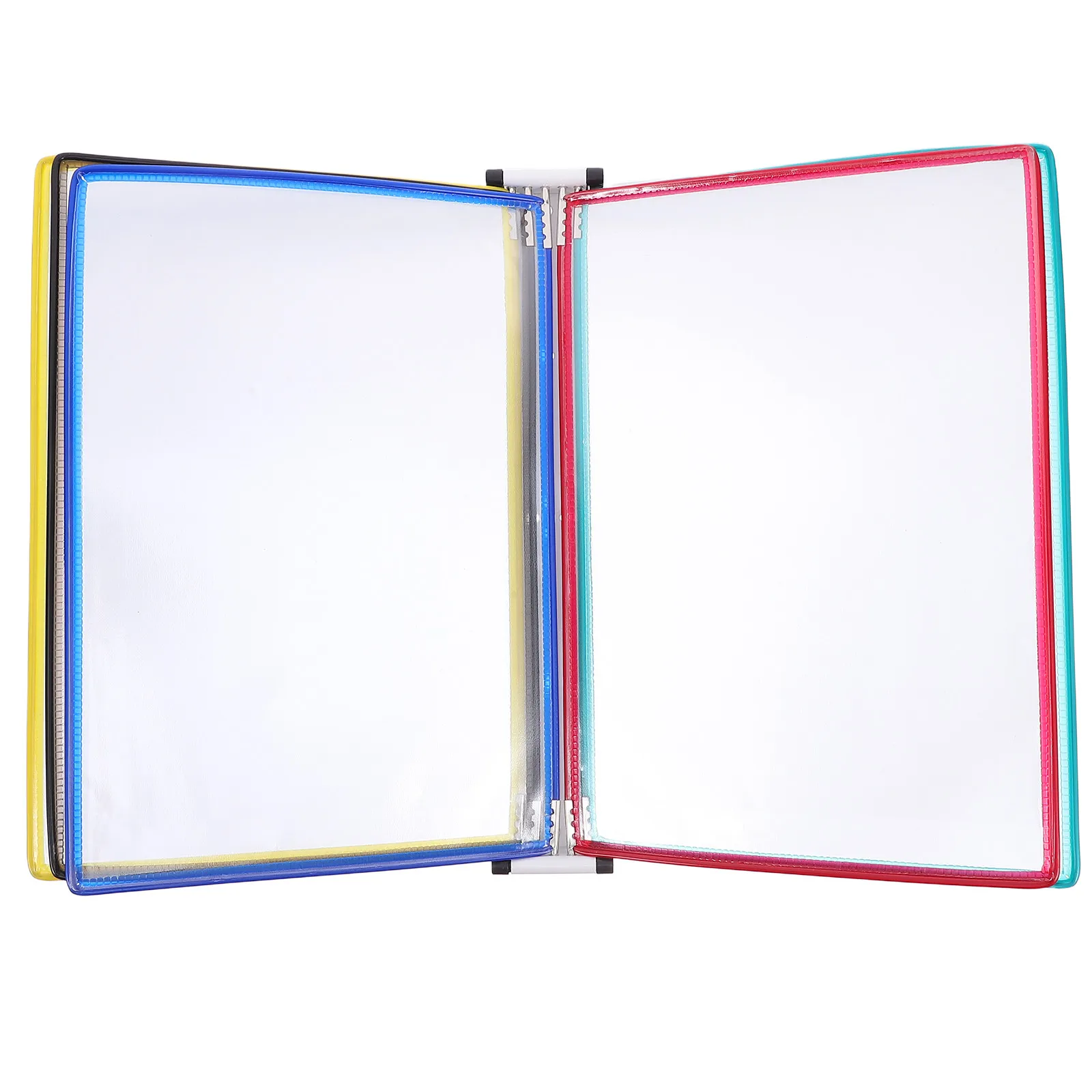 벽걸이형 파일 디스플레이 랙 A4 사이즈 걸이식 문서 정리함 5단 플라스틱 사무용 바인더 참고용 정리함 종이