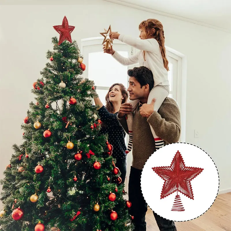 Christmas Tree Pentagram Decoration Three-dimensional Hollow Five-pointed Star Ornament