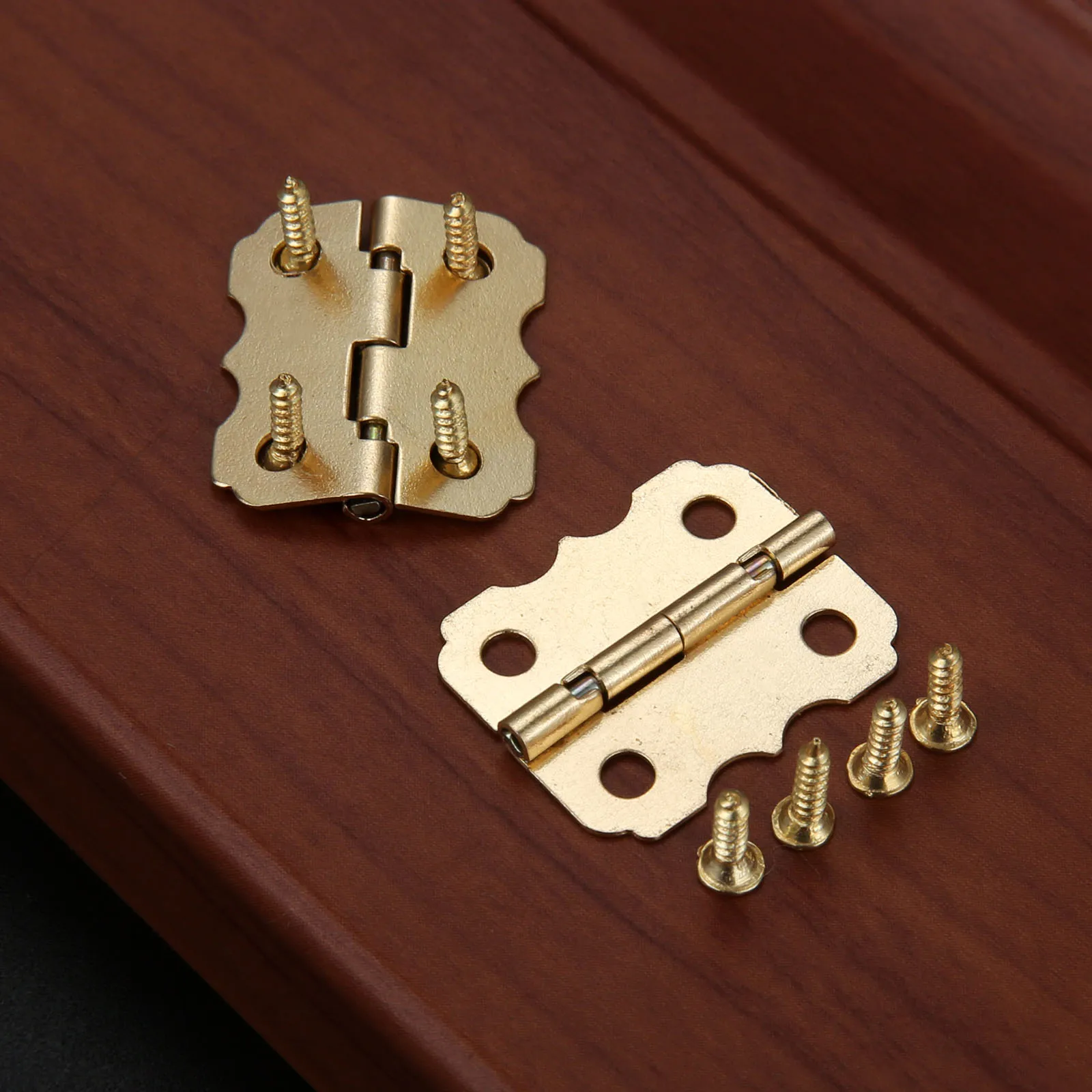 30Pcs 25mm Antique Gold Box Hinge Door Hinge 4 Holes Butterfly