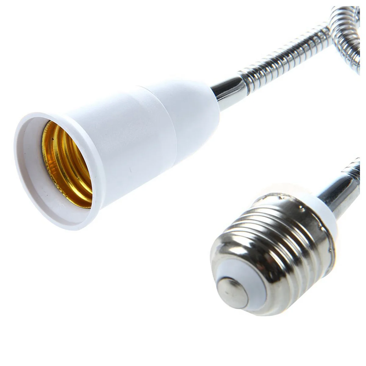 BAAU 3X E27 to E27 Light Lamp Bulb Flexible Extension Adaptor Converter (White,60cm)