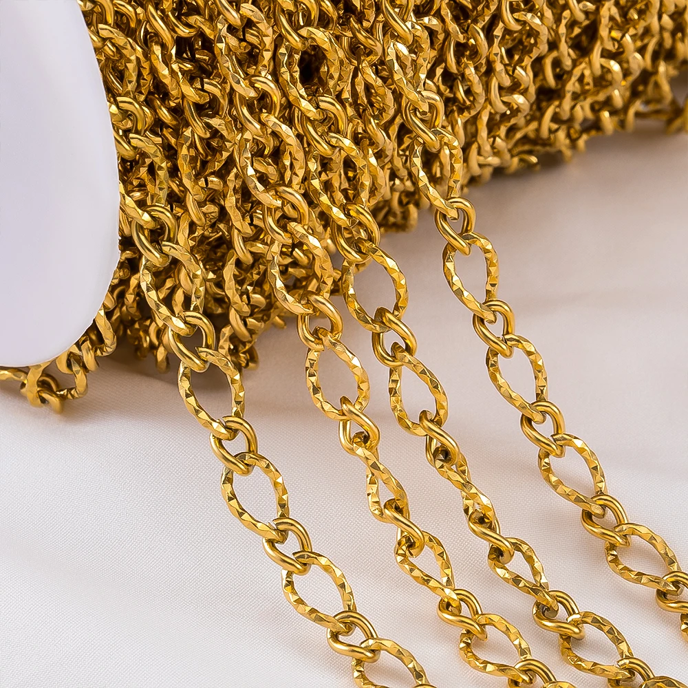 Stainless Steel Twisted Link Chain for DIY Jewelry and Accessories - Various Lengths