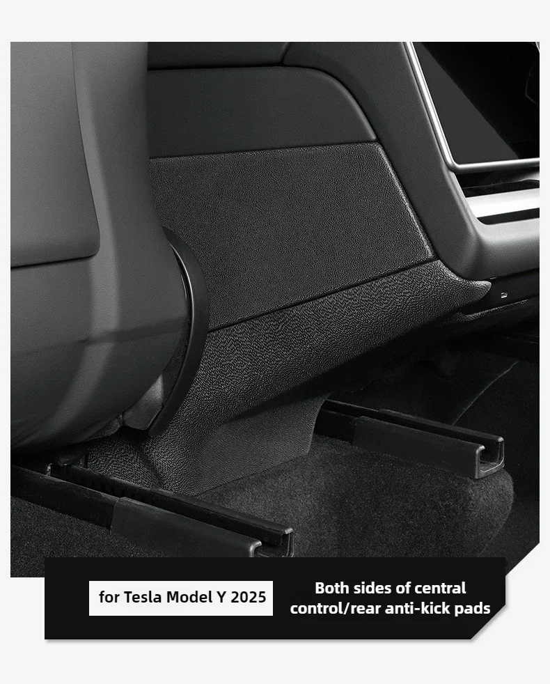 Für Tesla Model Y Juniper 2025 2026 Starten Anti-Schmutz-Schutzpolster Zentrale Steuerung Seite Hinten Konsole Unterbrett Anti Kick TPE – Detail 3