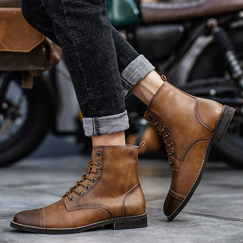 Marka erkek botları peluş sıcak erkek deri çizmeler İtalyan tarzı erkek  Chelsea botları açık su geçirmez erkek ayak bileği - AliExpress
