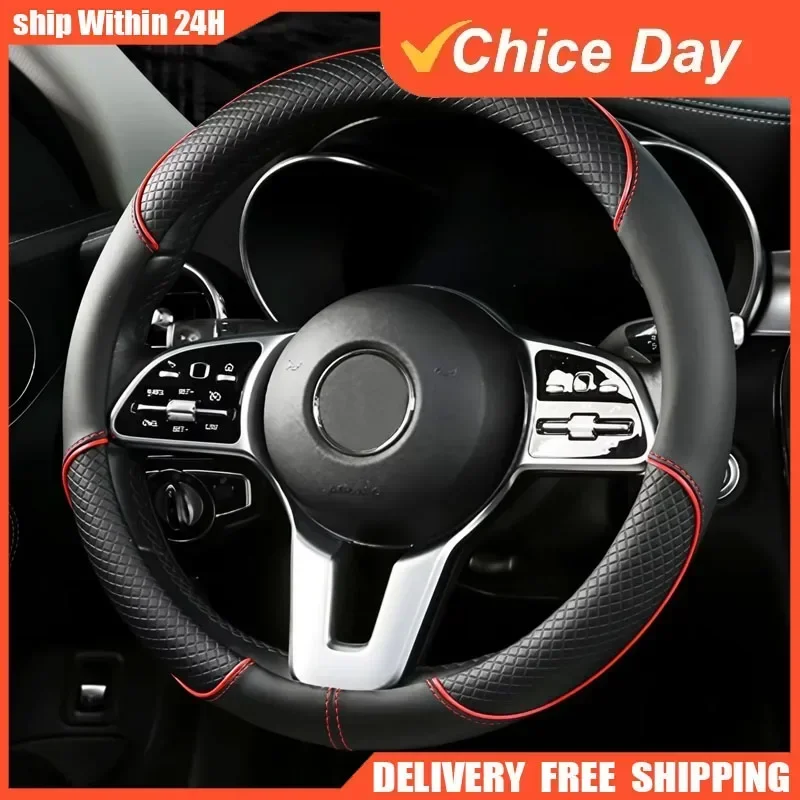 Coprivolante in pelle PU antiscivolo da 38 cm (15 pollici) per Toyota RAV4 Hilux Corolla Camry Prius Land Cruiser - Image 2