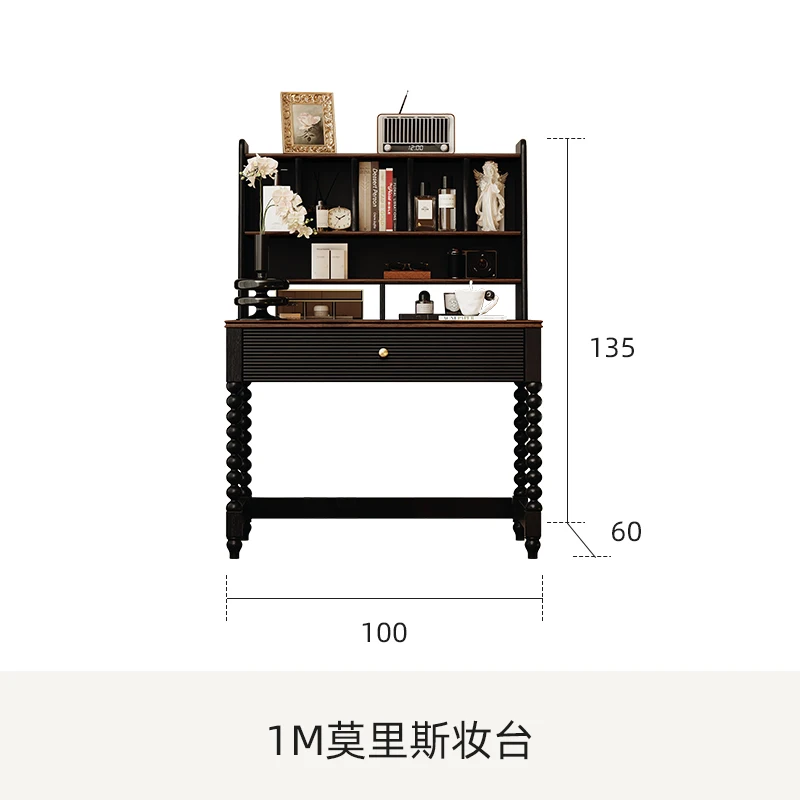 שולחן איפור חום שחור לחדר שינה וינטאג' גדול כיסאות נורדיים שולחן איפור אחסון יוקרתי מקיאז' מסאסי עיצוב בית