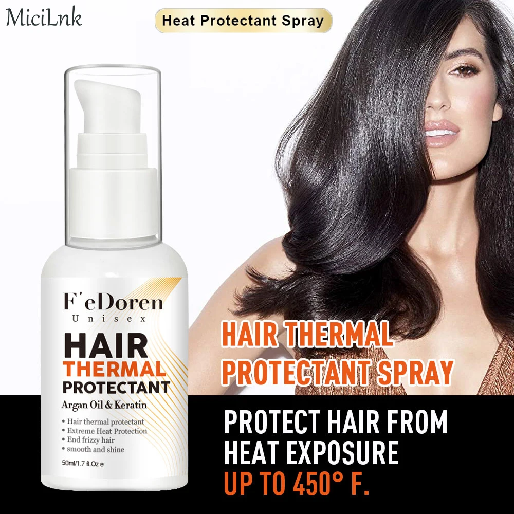Description Picture 2 of itemHeat Hair Protectant Spray Argan Oil Repair Thermal Damaged Hair Mask Keratin Soft Smooth And Shine Conditioners Hair Care