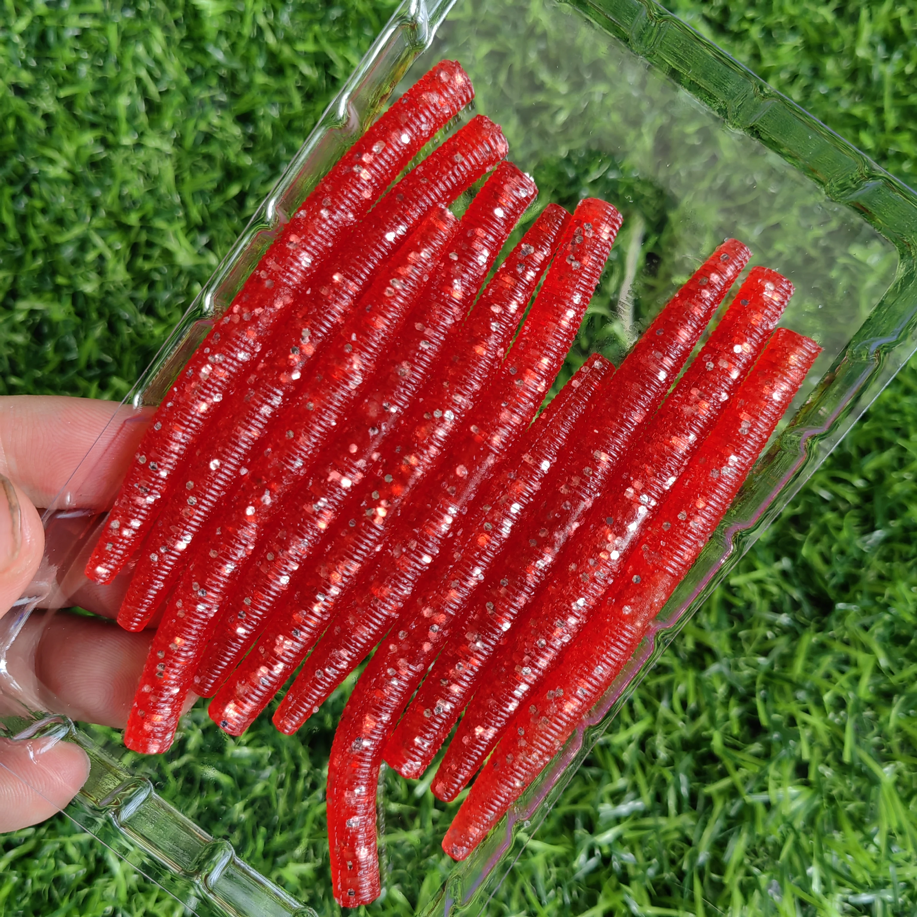 MUKUN Weiche Köder Wurm 80mm 105mm 10 stücke Stick Wurm Köder Leurre Souple Wobbler Für Alle Fische pesca Bass Angeln Köder – Detail 2