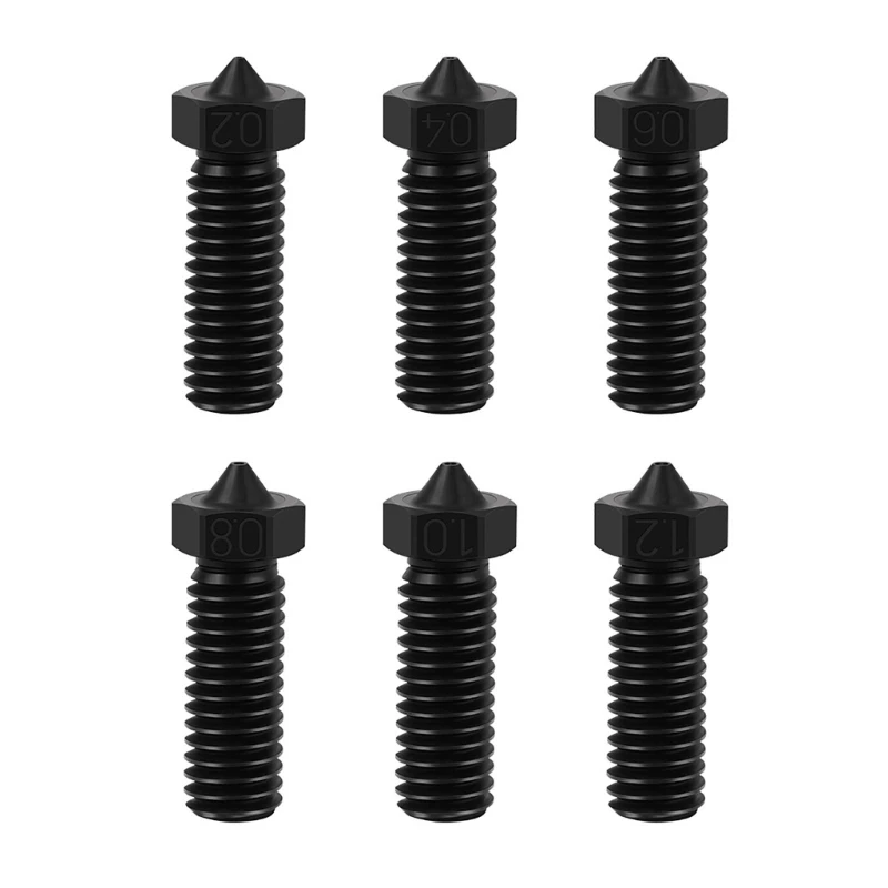 Professional Grade Hardened Steel Nozzle 0.2/0.4/0.6/0.81.0/1.2mm for 3D Printing Clone CHT Nozzles Volcano Drop Shipping