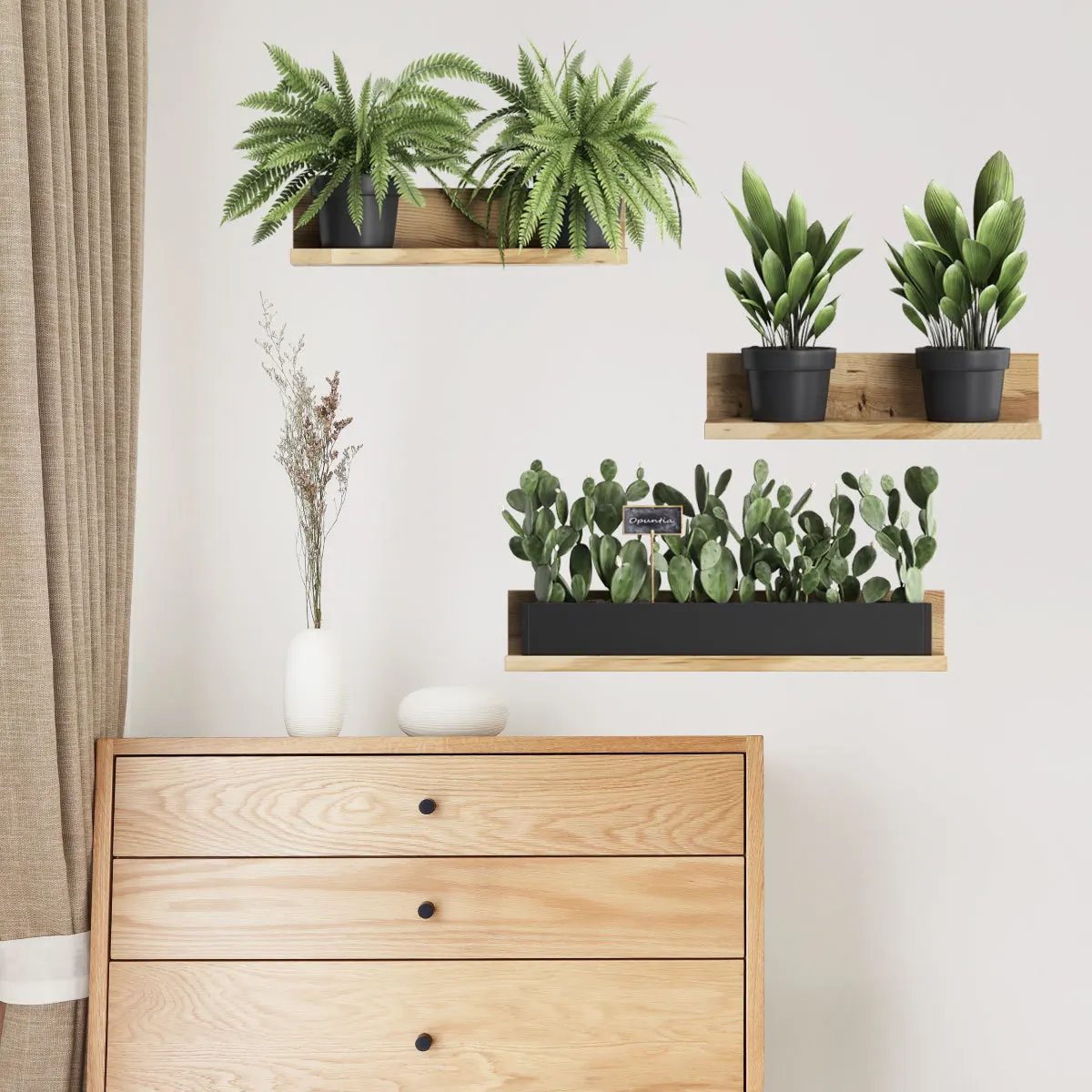 Nordic style 3D Plant Pot Wall Stickers for Living room Bedroom Kitchen Dining Room Decor Wall Decoration PVC Decals for Home
