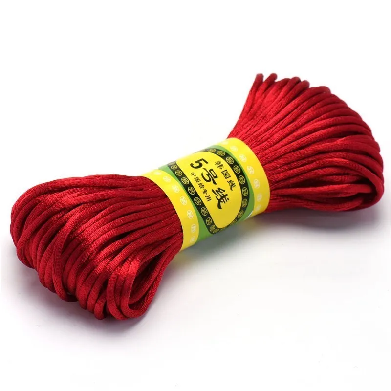 20m 2,5mm Mix Farbe Nylon Schwarz Rattail Satin Chinesischen Knotting Silk Macrame Schnur Perlen Geflochtene Shamballa String Gewinde HK198 – Detail 14