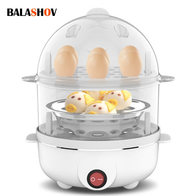 

Egg Boiler Multifunction Electric Egg Cooker Steamer Corn Milk Steamed Rapid Double Layers Breakfast Cooking Appliances Kitchen