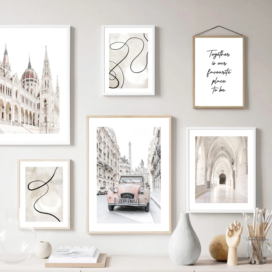 

Abstract Line Car Flower Hungarian Parliament Posters And Prints Wall Art Canvas Painting Wall Pictures For Living Room Decor