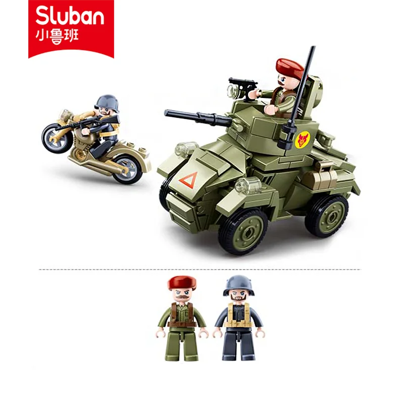 Sluban 빌딩 블록 장난감, 세계 대전 2 B0710 MKII 장갑차, 주요 브랜드와 호환 가능한 154 개 브릭