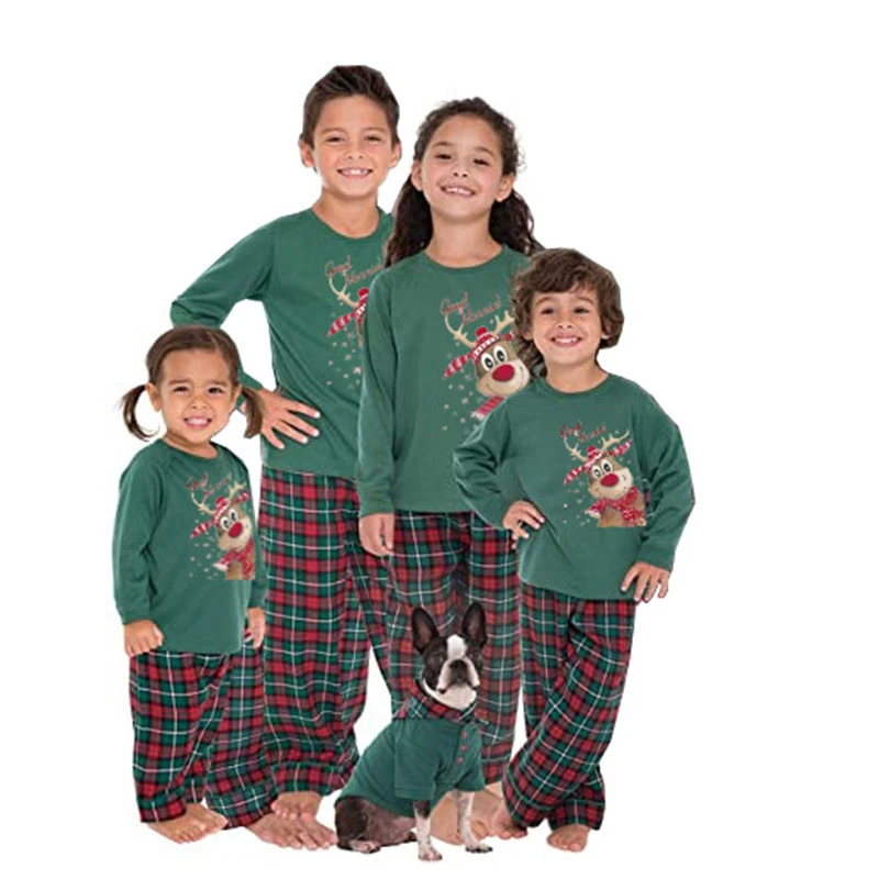 Christmas Pajamas Outfits Family Mother Father Kids Matching Clothes Look Mommy And Me New Year's Costumes Pyjamas Deer