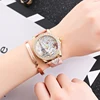Trendy Women rhinestone Eiffel Tower PU leather quartz Watch 4