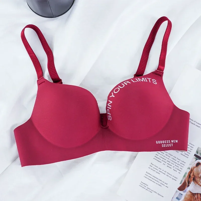 Women Seamless Bra Sexy Push Up Bralette Underwear Wireless Female Lingerie Fashion Letter Pattern Bras Three Quarters(3/4 Cup) 6