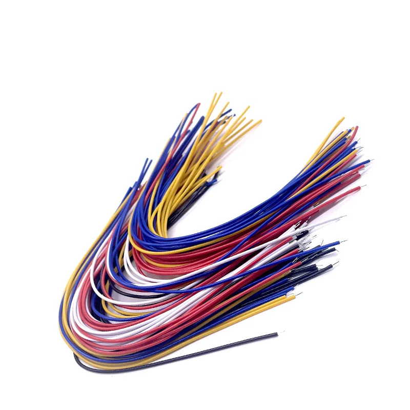 Double Head PCB Solder Cable 100Pcs 20CM 26AWG Breadboard Fly Jumper Wire Cable Tin Conductor 5 Color