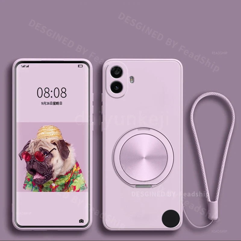 Silicone Soft Phone Case with Magnetic Holder & Screen Protector