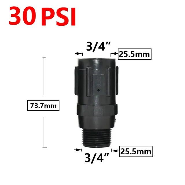 Vízáram -Nyomás Szabályozó Szelep 3/4 Hüvelykes Szál Mezőgazdasági Csepp Öntözés 15/20/25/30/45Psi Nyomáscsökkentő Szelepek - Image 4