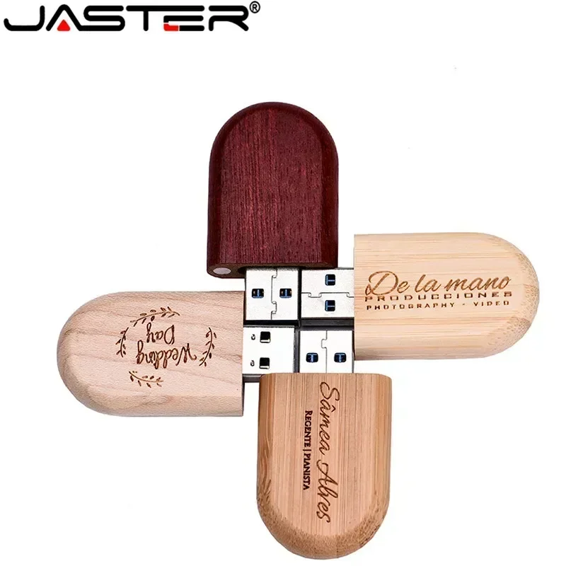 JASTER USB Flash Drive 1PCS Free Wooden+Box Pendrive 4GB 8GB 16GB 32GB 64GB U Disk Memory Stick Wedding Gift usb flash drive flash drive