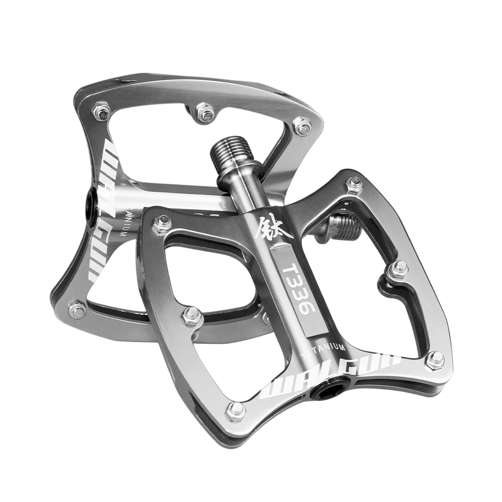 Ultraleichte MTB-Fahrradpedale aus Titanlegierung mit 3-Lager-Achse, Flache Plattform-Pedale, Rutschfeste Rennrad-Pedale, 111g Fahrradteile – Detail 7