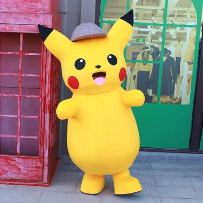 Fantasia inflável unissex mascote Pikachu cosplay Halloween aniversário  festa engraçada