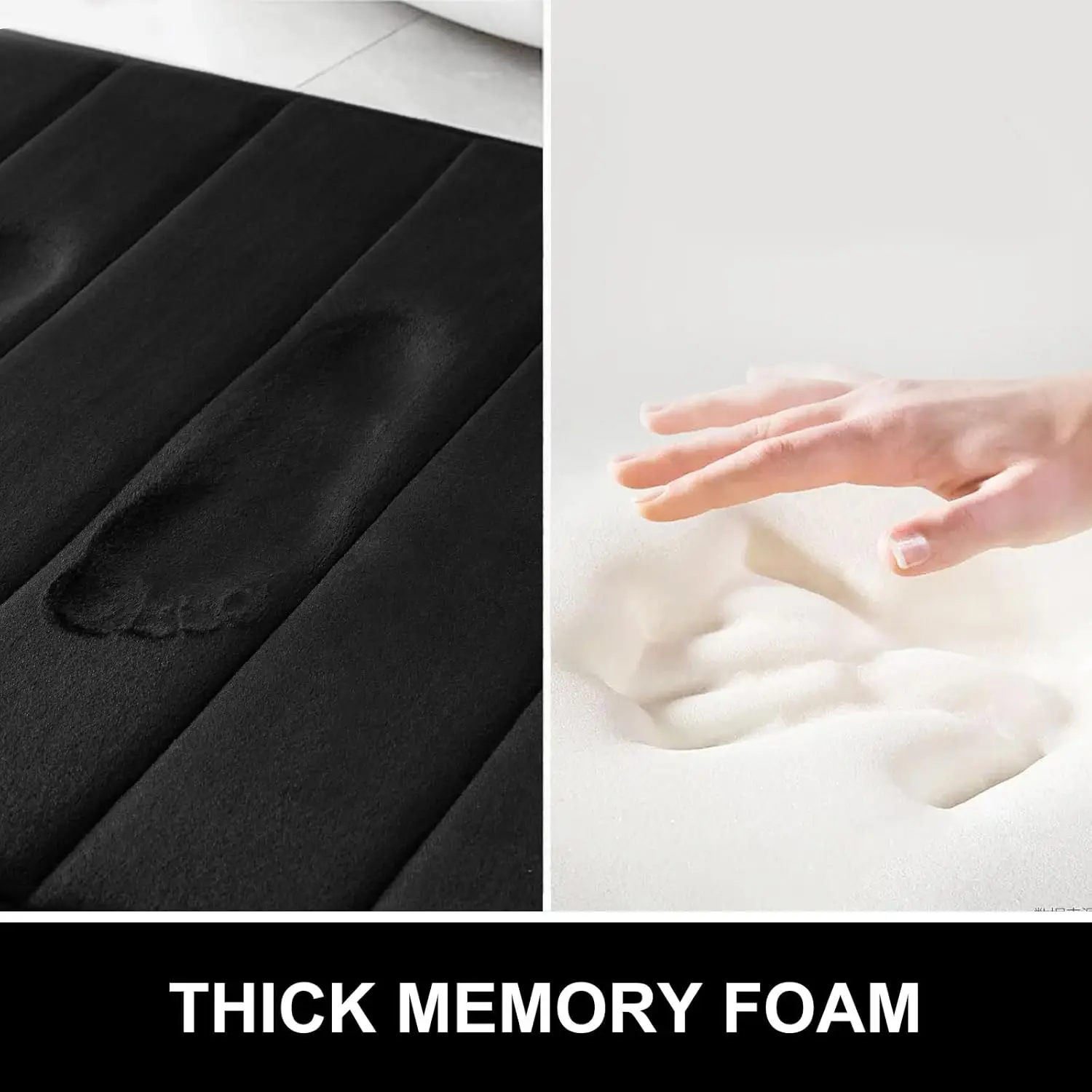 Memory Foam Toilet Rug U-Shaped Ultra Soft Absorbent Non-Slip Toilet Bath Mat Contour Bathroom Rugs