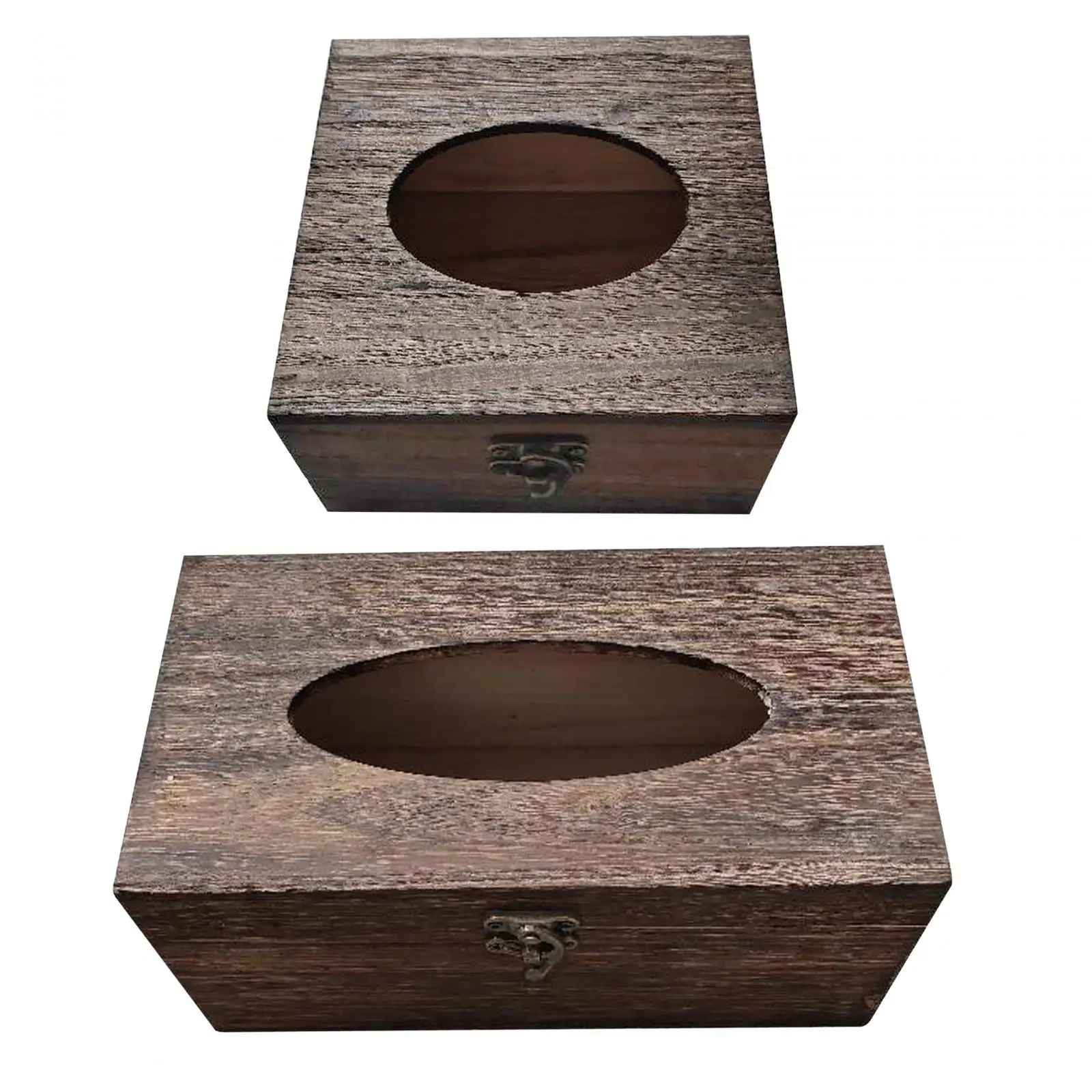 Wooden Tissue Box Facial Hand Towel Storage Tray Napkin Holder Tissue Box Holder for Vanity Bedroom Night Stand Living Room 2