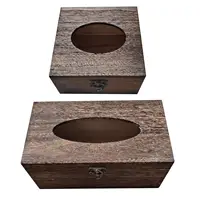 Wooden Tissue Box Facial Hand Towel Storage Tray Napkin Holder Tissue Box Holder for Vanity Bedroom Night Stand Living Room 2