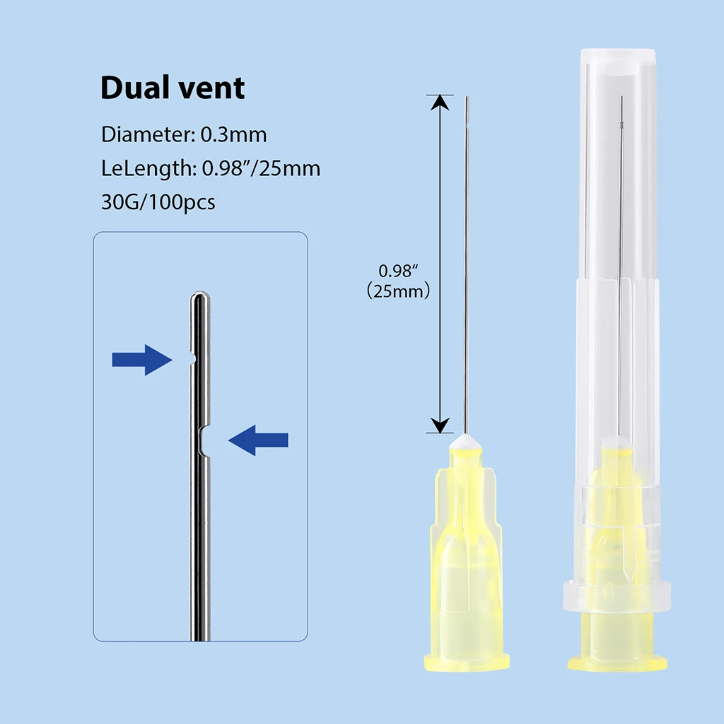 100 Stück AZDENT 25mm Wurzelkanal-Bewässerungsnadeln Einweg-Endodontie-Irrigator-Spitzen 0,3/0,4mm 30G Einzeln Verpackt – Detail 2