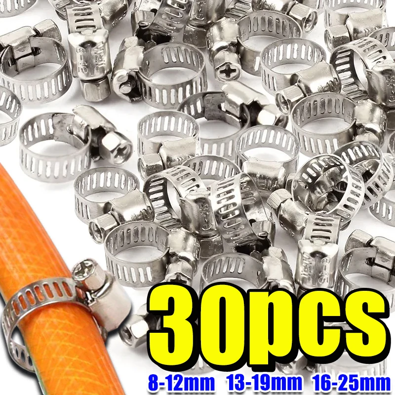 Adjustable DIY Worm 304 Stainless Steel Hose Clamps Kit Metal Band Strap Fastener - View #10