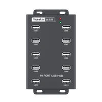Sipolar A-300 metal Industrial USB 2.0 HUB 10 ports High-Power USB HUB for Mining with 12V5A power adapter 1
