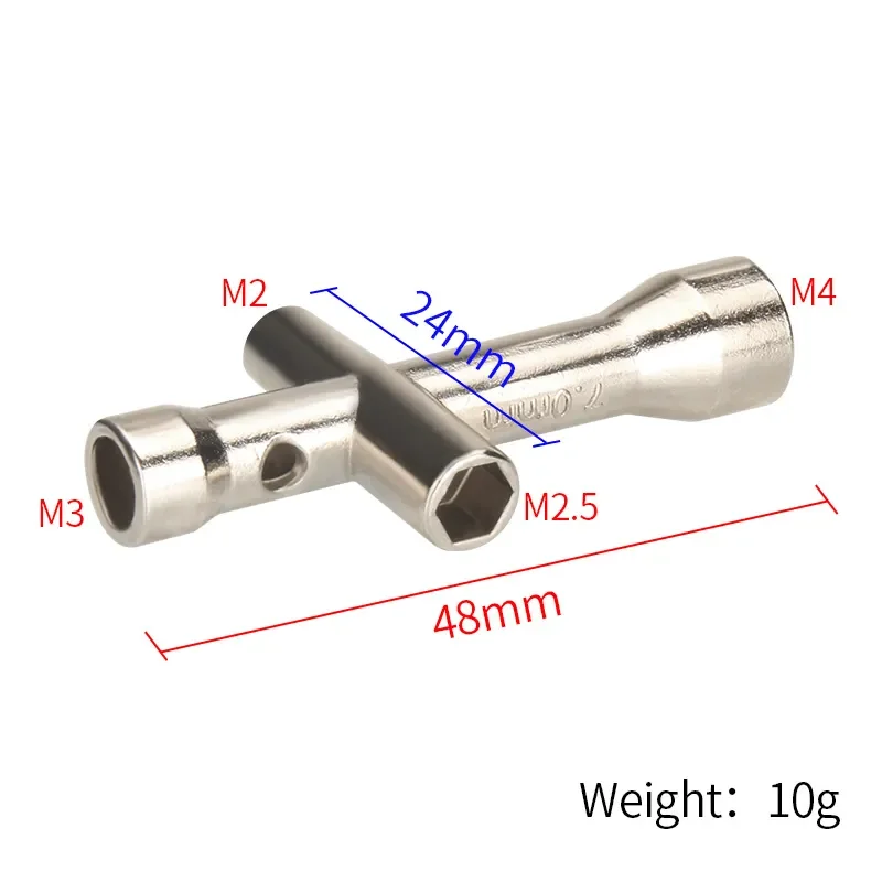 4-in-1 3D-Drucker Düsenwerkzeug M2 M2.5 M3 M4 Schraubenmutter Sechskant-Kreuzschlüssel für E3D V5 V6 Bambu X1 P1 A1 Düsen Mini-Schraubenschlüssel – Detail 3