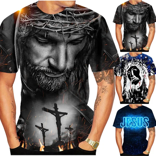 

New Summer Fashion 3D T-shirt Jesus Print Faith Love Hope Men Women Casual T Shirt Short Sleeve Plus Size 2XS-6XL