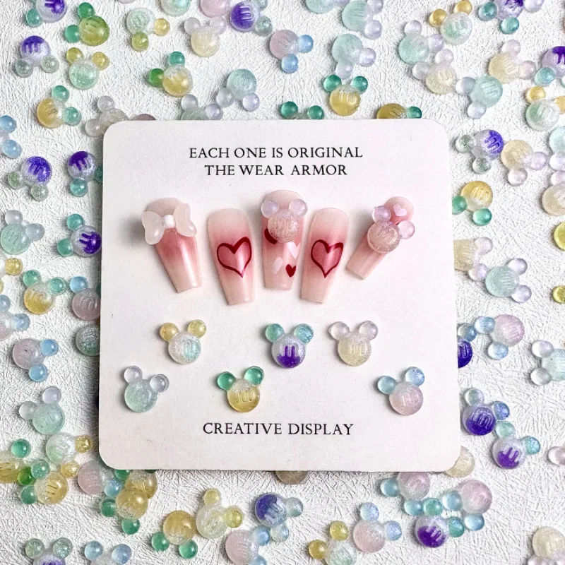 

Mickey Mouse Luminous Resin Nail Rhinestones Ornament DIY Manicure Accessories Nails Patch Decorative Toys for Girls Decoration