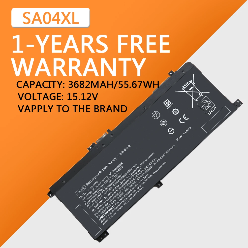 Sa04Xl Batteria Per Hp Envy X360 15-Dr0003Tx 15-Ds0000Nc 15-Ds0000Ng 15-Ds0000Na 15-Ds0000Ur Hstnn-Ob1G L43267-005