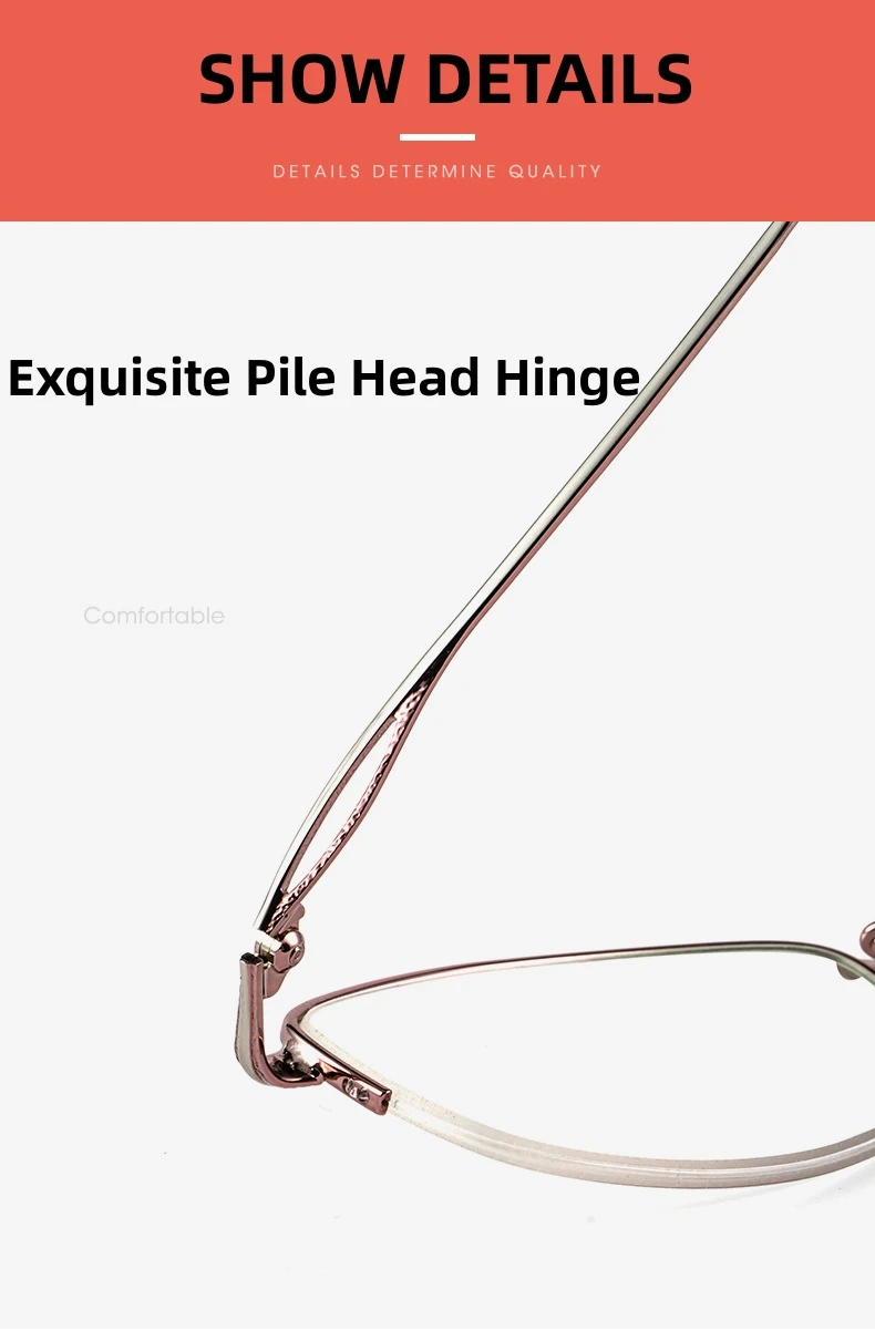 Firada Mode Brillen Frauen Retro kleine Halb rahmen Brillen Myopie Lesen optische Brille für Frauen 3523 – Detail 11