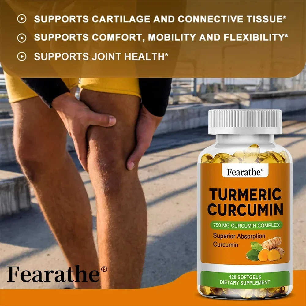 Organic Turmeric Curcumin-750 Mg Curcumin Complex for Cardiovascular Bone Muscle Brain Health 120 Capsules turmeric ginger supplement